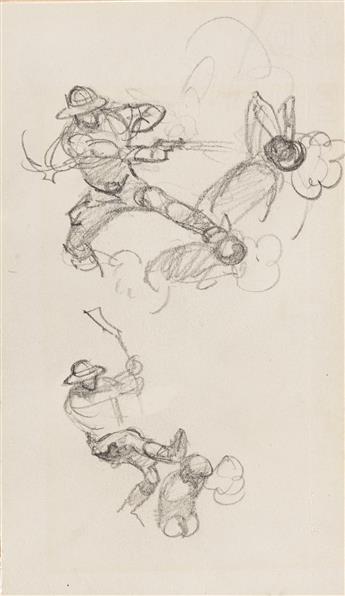 FRANK FRAZETTA (1928-2010) Concept sketch for cover of National Lampoon, April 1971.